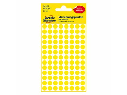 358752 avery zweckform etikety 8mm zlute 104 etiket znackovaci baleno po 4 ks 3013 pro rucni popis