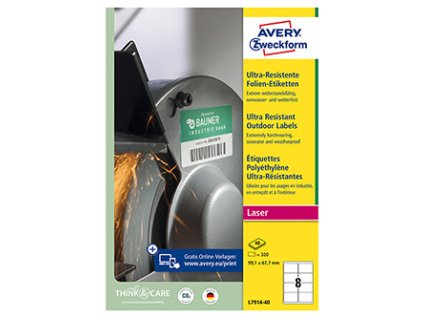 359193 avery zweckform etikety 99 1mm x 67 7mm a4 bile 8 etiket velmi odolne baleno po 40 ks l7914 40 pro laserove tiskarny a kopi