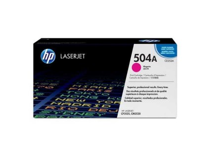 originální toner HP CE253A, HP 504A (7000 stran) magenta purpurový červený originální toner pro tiskárnu