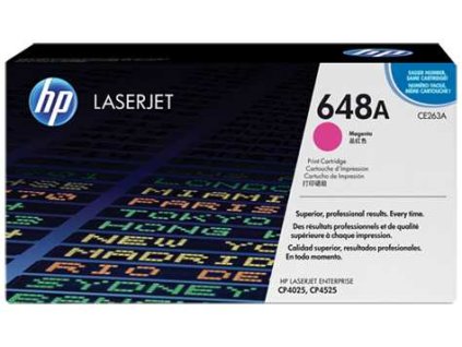originální toner HP CE263A, HP 648A (11000 stran) magenta purpurový červený originální toner pro tiskárnu