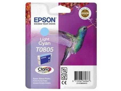 originální Epson T0805 cyan foto cartridge světle modrá azurová originální inkoustová náplň pro tiskárnu