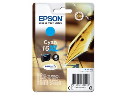 originální Epson T1632XL cyan modrá azurová cartridge originální inkoustová náplň pro tiskárnu