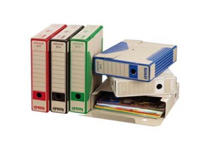 374922 box archivacni a4 75mm cerny emba