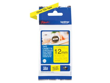 355347 brother originalni paska do tiskarny stitku brother tze 631s cerny tisk zluty podklad laminovana 4m 12mm