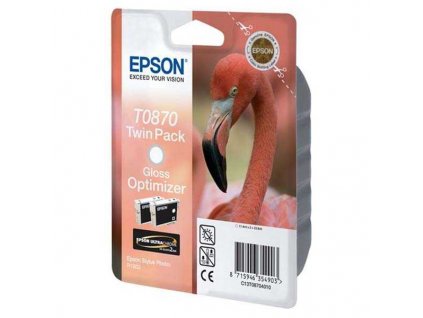 originální double pack Epson T0870 gloss optimizer optimalizátor lesku lesklá originální inkoustová náplň pro tiskárnu