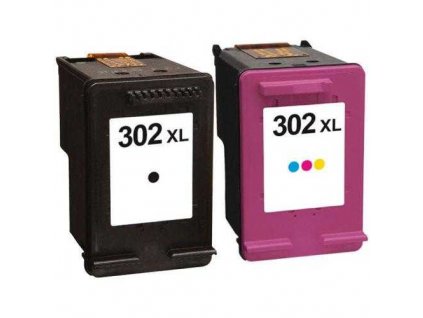 kompatibilní s HP 302XL BK C (F6U68AE-F6U67AE) black černá color barevná inkoustová cartridge pro tiskárnu