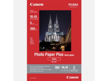Canon Photo Paper Plus Semi-Glossy, SG-201, foto papír, pololesklý, saténový typ 1686B072, bílý, 10x15cm, 4x6", 260 g/m2, 5 ks, in