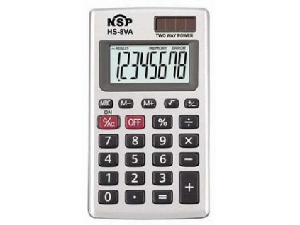 376197 casio kalkulacka hs 8 va stribrna kapesni osmimistna