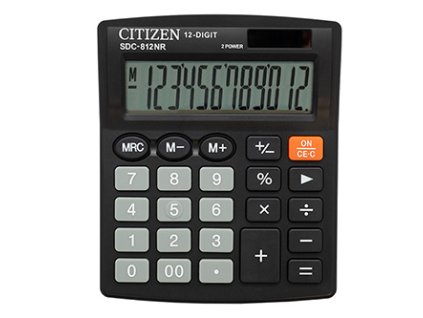 376425 citizen kalkulacka sdc812nr cerna stolni dvanactimistna dualni napajeni