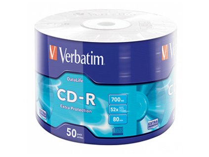 Verbatim CD-R, 43787, Extra Protection, 50-pack, 700MB, 52x, 80min., 12cm, bez možnosti potisku, wrap, pro archivaci dat