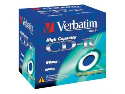 Verbatim CD-R, 43428, High Capacity, 10-pack, 800MB, 40x, 90min., 12cm, bez možnosti potisku, jewel box, pro archivaci dat