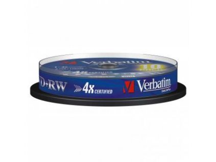 Verbatim DVD+RW, Matt Silver, 43488, 4.7GB, 4x, spindle, 10-pack, bez možnosti potisku, 12cm, pro archivaci dat