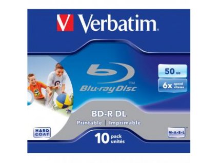 Verbatim BD-R, Dual Layer Printable, 50GB, jewel box, 43735, 6x, cena za 1 ks