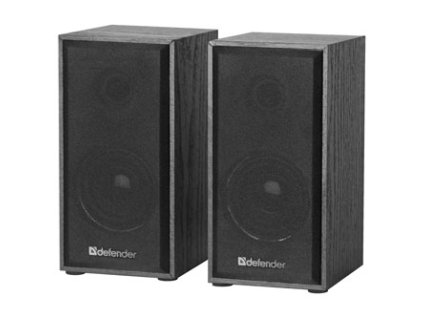 367707 defender reproduktory spk 240 2 0 2x3w cerne regulace hlasitosti drevene 100hz 18khz