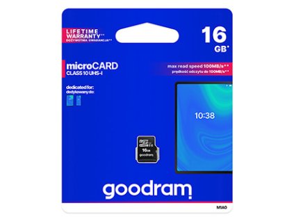 Goodram paměťová karta Micro Secure Digital Card  16GB  UHS I U1 (Class 10)  M1A0-0160R12