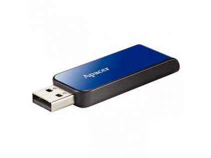 Apacer USB flash disk, USB 2.0, 16GB, AH334, modrý, AP16GAH334U-1, USB A, s výsuvným konektorem