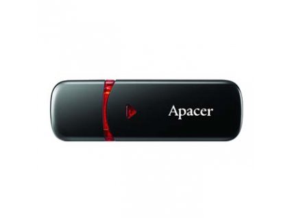 Apacer USB flash disk, USB 2.0, 16GB, AH333, černý, AP16GAH333B-1, USB A, s krytkou