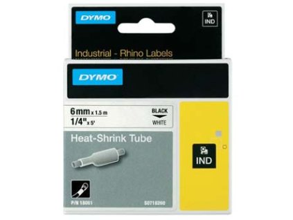 355734 dymo originalni paska do tiskarny stitku dymo 18051 s0718260 cerny tisk bily podklad 1 5m 6mm rhino plocha smrstovaci buzir