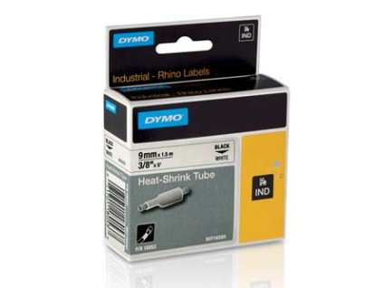 355743 dymo originalni paska do tiskarny stitku dymo 18053 s0718280 cerny tisk bily podklad 1 5m 9mm rhino plocha smrstovaci buzir