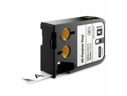 355869 dymo originalni paska do tiskarny stitku dymo 1868752 cerny tisk bily podklad 7m 19mm xtl vinylova univerzalni