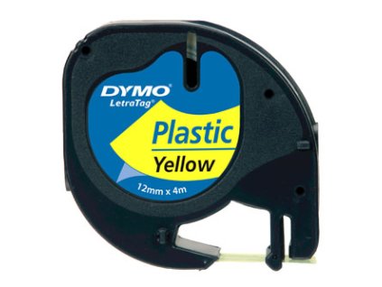 356019 dymo originalni paska do tiskarny stitku dymo 59423 s0721620 cerny tisk zluty podklad 4m 12mm letratag plastova paska