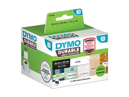 359433 dymo polypropylenove stitky 25mm x 25mm bile multifunkcni 2x850 ks 2112286