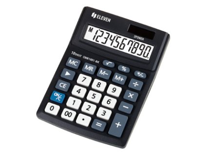 376596 eleven kalkulacka cmb1001 bk cerna stolni desetimistna dualni napajeni