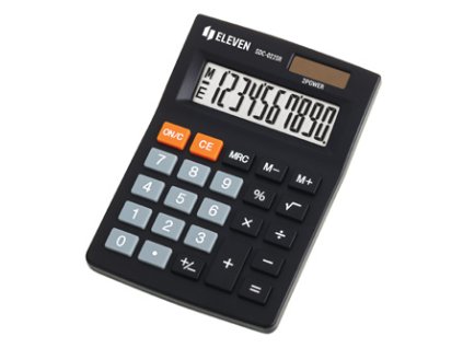 376632 eleven kalkulacka sdc022sr cerna stolni desetimistna dualni napajeni