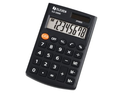 376281 eleven kalkulacka sld200nr cerna kapesni osmimistna
