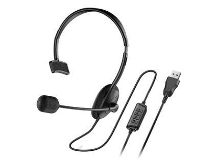367287 genius hs 100u sluchatka s mikrofonem ovladani hlasitosti cerna 2 0 nahlavni usb