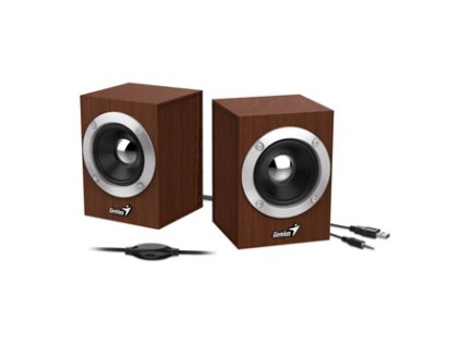 367662 genius reproduktory sp hf280 2 0 6w hnede regulace hlasitosti 3 5 mm jack usb 100hz 20khz