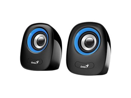 367890 genius reproduktory sp q160 2 0 6w cernomodre regulace hlasitosti stolni 3 5 mm jack usb 150hz 20khz