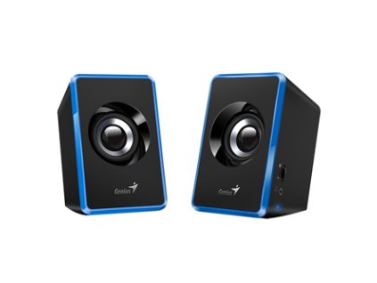 367650 genius reproduktory sp u125 2 0 3w modre regulace hlasitosti 3 5 mm jack usb 150hz 20khz