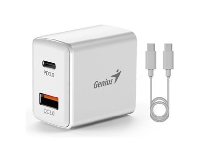 372285 genius sitovy adapter 20w 2 porty usb c usb a pd 20acp