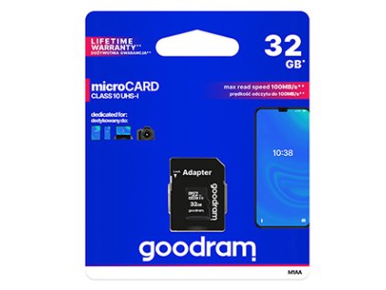 318024 goodram pametova karta micro secure digital card 32gb micro sdhc m1aa 0320r12 uhs i u1 class 10 s adapterem