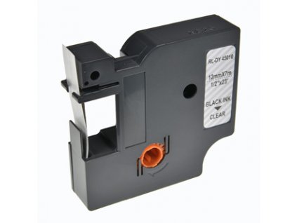 G&amp;G kompatibilní páska do tiskárny štítků, pro Dymo, RL-DY 45010P BK/CL, S0720500, 45010, černý tisk/průhledný podklad, 7m, 12mm,
