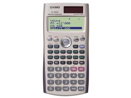 376869 kalkulacka casio fc 200 v bila financni s 4 rakovym displejem