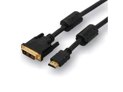 Logo Video kabel DVI (18+1) samec - HDMI samec  3m  pozlacené konektory  černý