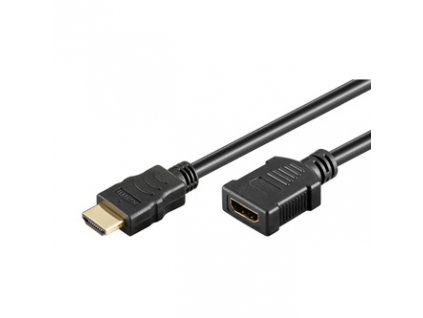 Prodlužovací video kabel HDMI samec - HDMI samice, HDMI 2.0 - Premium High Speed, 3m, pozlacené konektory, černý