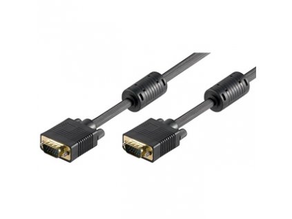 Video kabel SVGA (D-sub) samec - SVGA (D-sub) samec, 2m, pozlacené konektory, stíněný, černý, Logo blistr