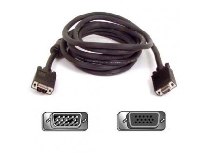 Neutralle Prodlužovací video kabel SVGA (D-sub) samec - SVGA (D-sub) samice  2m  stíněný  černý