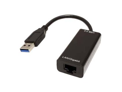 USB/LAN adaptér (3.0)  USB A samec - RJ45 samice  černá  Gigabit Ethernet