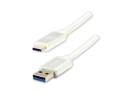 Logo USB kabel (3.2 gen 1)  USB A samec - USB C samec  2m  bílý  5 Gb/s, 5V/3A  nylonové opletení, h