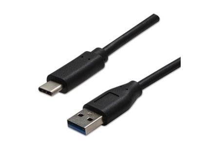 USB kabel (3.2 gen 2)  USB A samec - USB C samec  1m  černý  10 Gb/s, 5V/3A