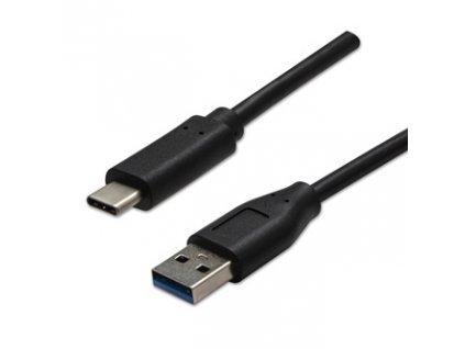 USB kabel (3.2 gen 2), USB A samec - USB C samec, 1m, 10 Gb/s, 5V/3A, černý