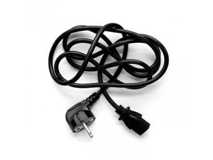 Síťový kabel 230V napájecí, CEE7 (vidlice) - C13, 3m, VDE approved, černý, Logo, blistr