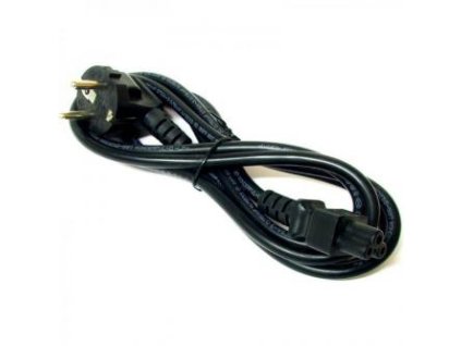Logo  Síťový kabel 230V napájecí k notebooku  CEE7 (vidlice) - C5  2m  VDE approved  černý