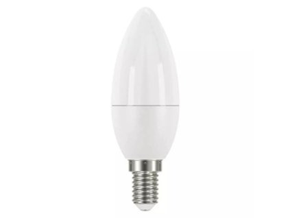 375951 led zarovka emos lighting e14 220 240v 5w 470lm 2700k tepla bila 30000h classic candle 102x35x35mm
