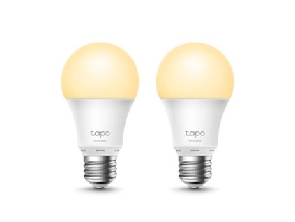 LED žárovka TP-LINK Tapo L510E, E27, 220-240V, 8.7W, 806lm, 2700k, teplá bílá, 15000h, stmívatelná chytrá Wi-Fi žárovka, 2 kusy v