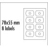 359253 logo etikety na cd 78mm x 55mm a4 matne bile 8 etiket cd r card 140g m2 baleno po 25 ks pro inkoustove a laserove tiskarny